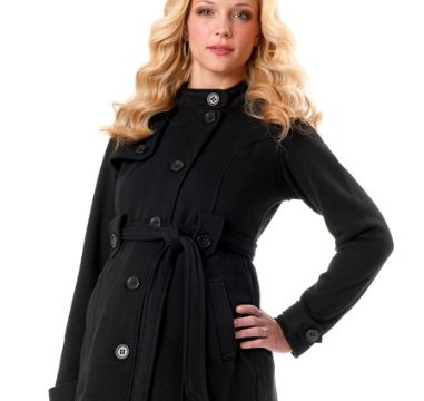 The maternity peacoat is flattering and sophisticated